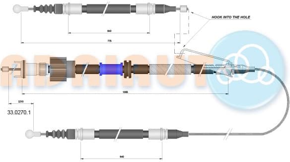 Cable handbrake 33.0270.1