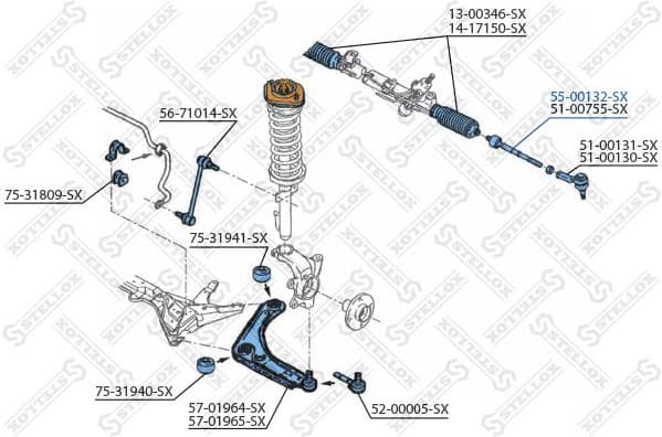 Inner Tie Rod 55-00132-SX - image 2