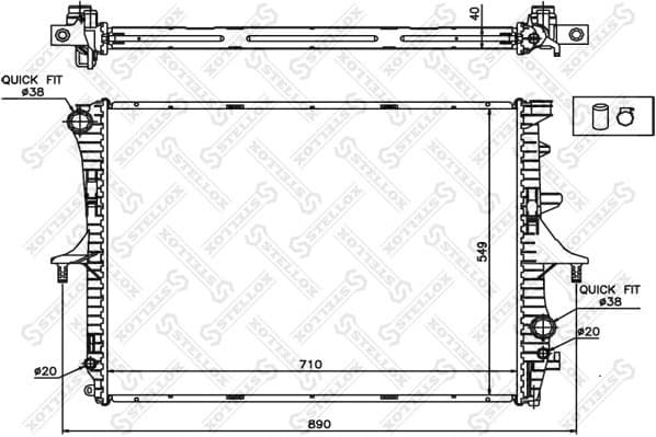 Radiator, engine cooling 10-25445-SX