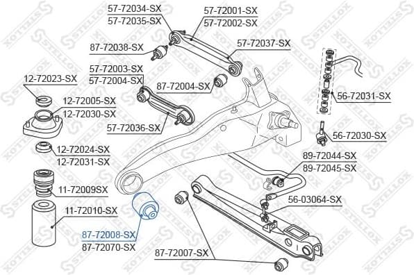 Mounting, control/trailing arm 87-72008-SX - image 2