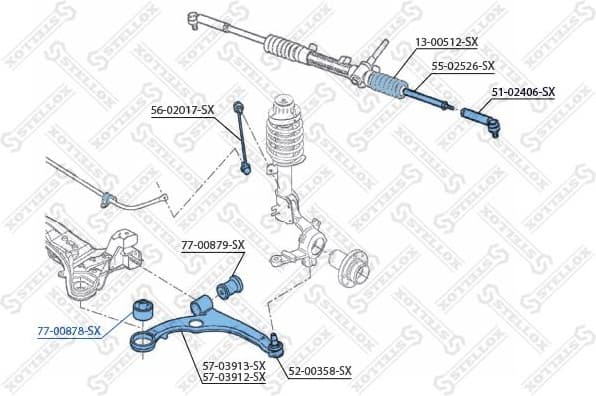Mounting, control/trailing arm 77-00878-SX