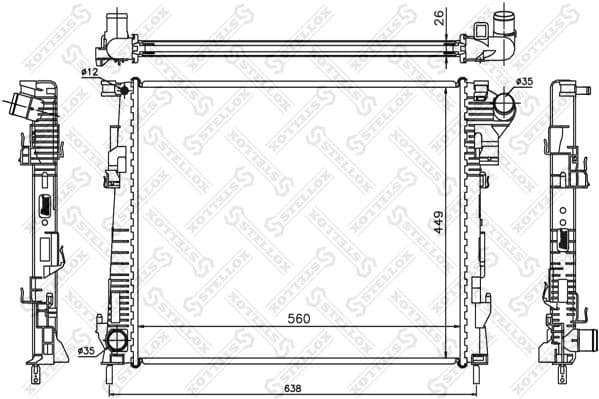 Radiator, engine cooling 10-26061-SX