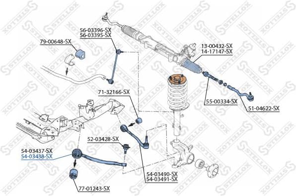 Control/Trailing Arm, wheel suspension 54-03438-SX