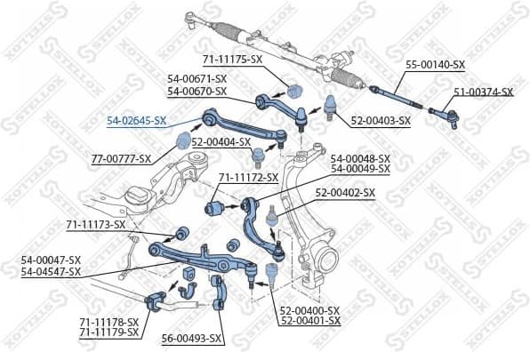Control/Trailing Arm, wheel suspension 54-02645-SX - image 2