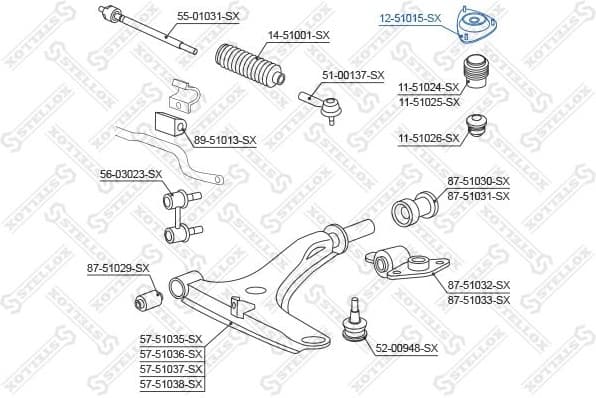 Suspension Strut Support Mount 12-51015-SX - image 2