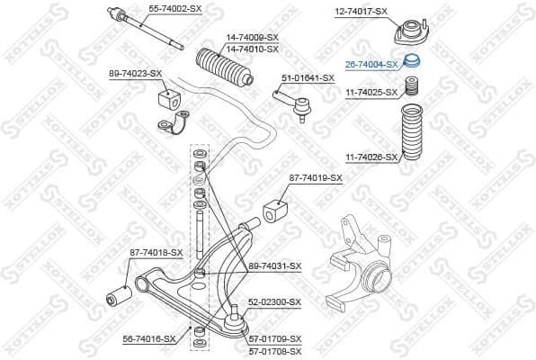 Rolling Bearing, suspension strut support mount 26-74004-SX - image 2