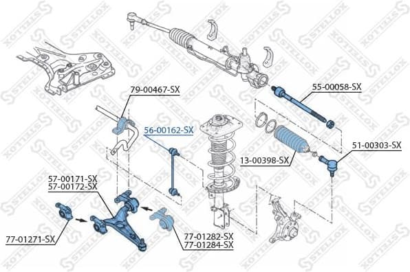 Link/Coupling Rod, stabiliser bar 56-00162-SX - image 2
