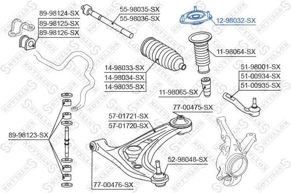 Suspension Strut Support Mount 12-98032-SX - image 2