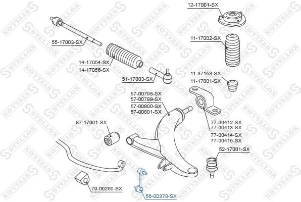Link/Coupling Rod, stabiliser bar 56-00378-SX