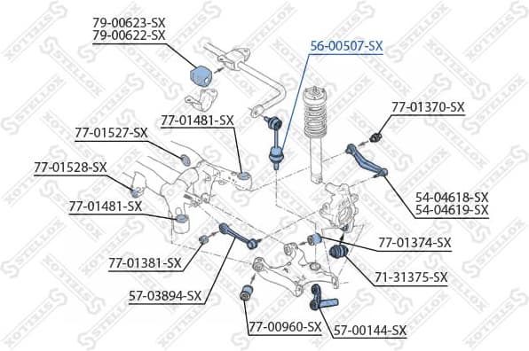 Link/Coupling Rod, stabiliser bar 56-00507-SX