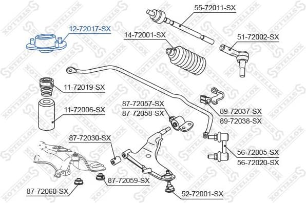 Suspension Strut Support Mount 12-72017-SX - image 2