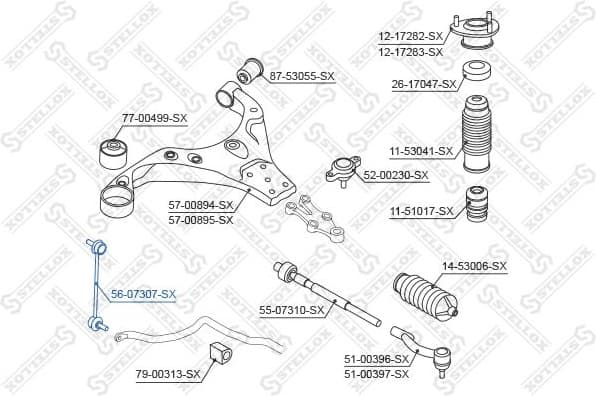 Link/Coupling Rod, stabiliser bar 56-07307-SX - image 2
