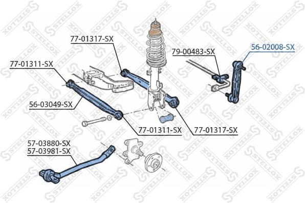 Link/Coupling Rod, stabiliser bar 56-02008-SX - image 2