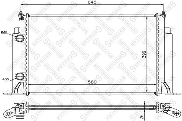 Radiator, engine cooling 10-25758-SX