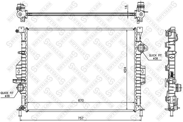 Radiator, engine cooling 10-25456-SX
