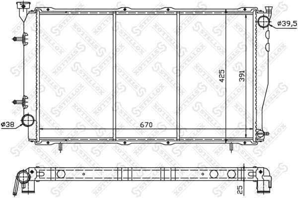 Radiator, engine cooling 10-25382-SX
