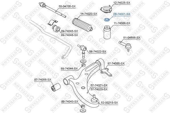 Rolling Bearing, suspension strut support mount 26-74001-SX - image 2