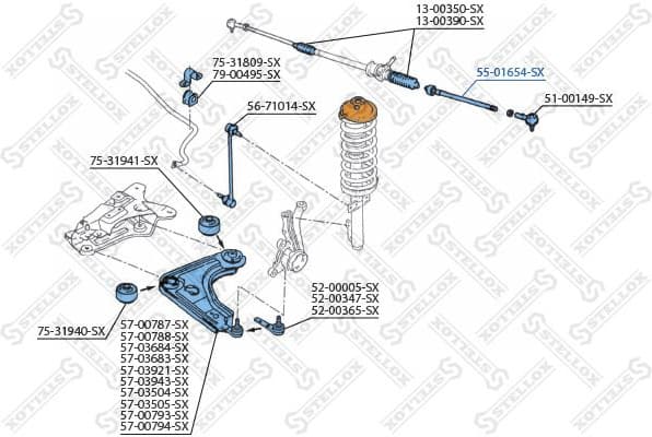 Inner Tie Rod 55-01654-SX - image 2