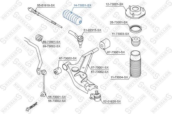Bellow, steering 14-73001-SX