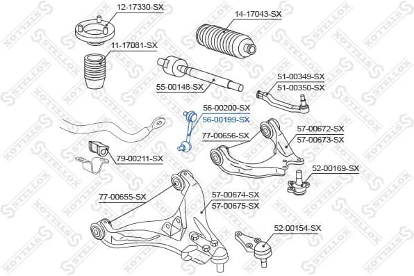 Link/Coupling Rod, stabiliser bar 56-00199-SX