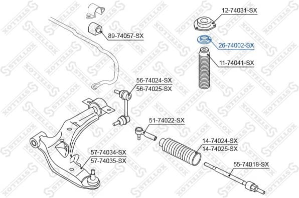 Rolling Bearing, suspension strut support mount 26-74002-SX - image 2
