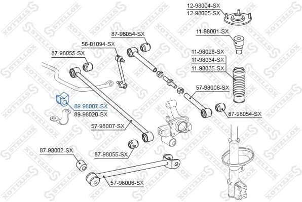 Mounting, stabiliser bar 89-98007-SX - image 2