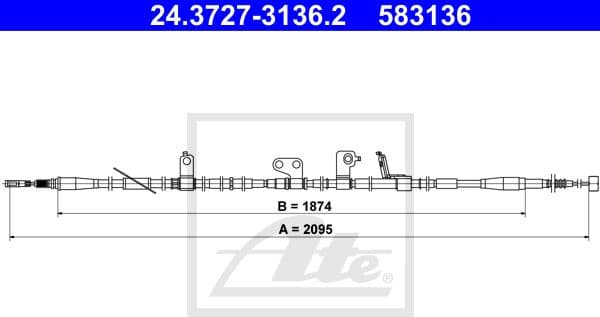 Cable Pull, parking brake 24.3727-3136.2