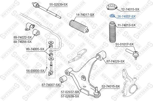 Rolling Bearing, suspension strut support mount 26-74007-SX - image 2