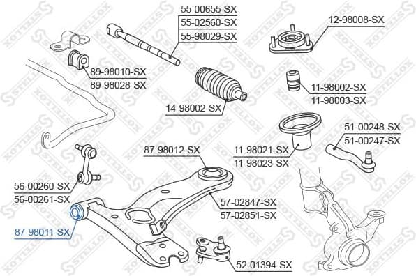 Mounting, control/trailing arm 87-98011-SX - image 2