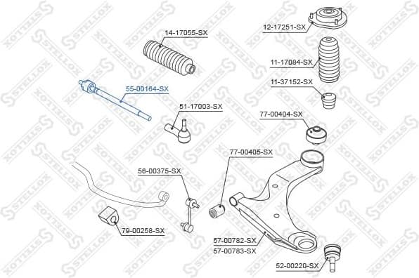 Inner Tie Rod 55-00164-SX