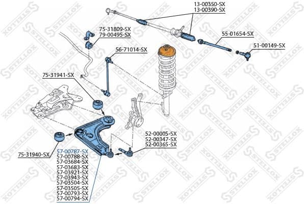 Control/Trailing Arm, wheel suspension 57-00787-SX - image 2