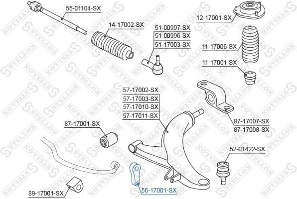 Link/Coupling Rod, stabiliser bar 56-17001-SX - image 2