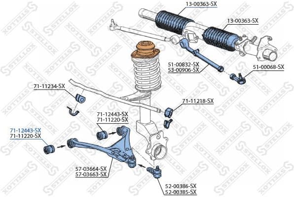 Mounting, control/trailing arm 71-12443-SX