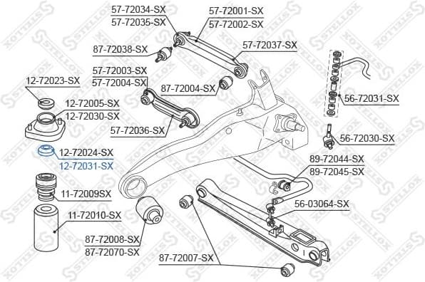Repair Kit, suspension strut support mount 12-72031-SX - image 2