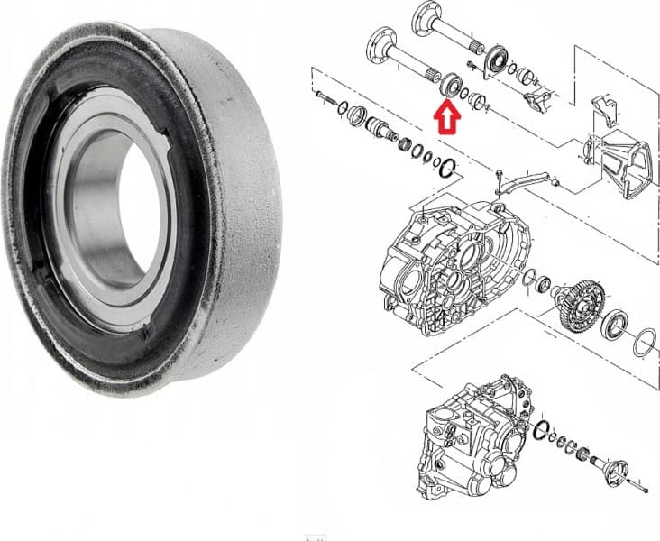 Bearing driveshaft mounting NLP-VW-002