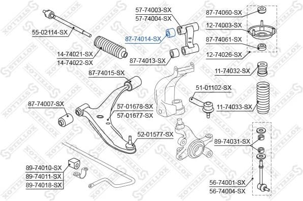 Mounting, control/trailing arm 87-74014-SX - image 2