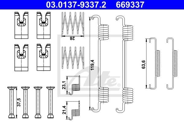Accessory Kit, parking brake shoes 03.0137-9337.2