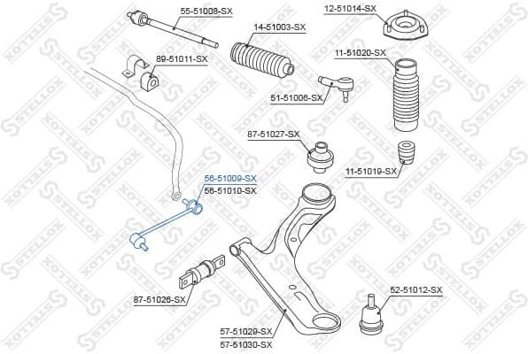 Link/Coupling Rod, stabiliser bar 56-51009-SX