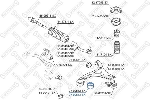 Mounting, control/trailing arm 77-00513-SX