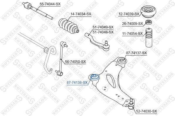 Mounting, control/trailing arm 87-74138-SX