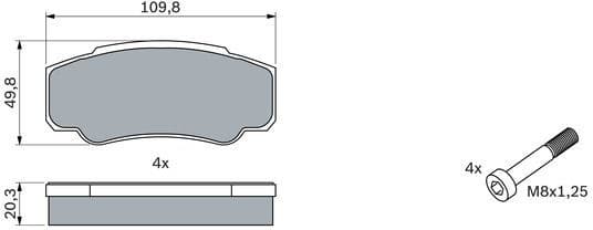 Brake Pad Set, disc brake 0 986 424 876