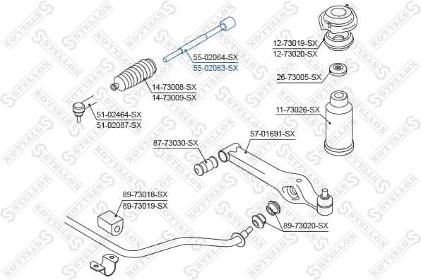 Inner Tie Rod 55-02063-SX - image 2