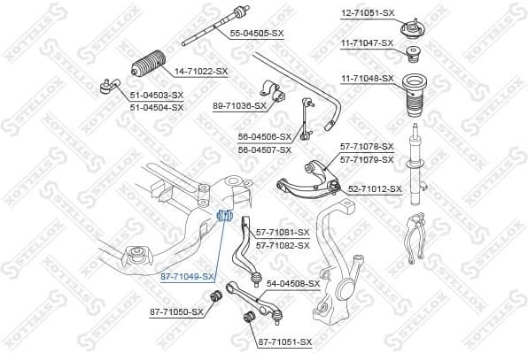 Mounting, control/trailing arm 87-71049-SX - image 2