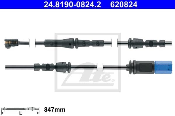 Warning Contact, brake pad wear 24.8190-0824.2
