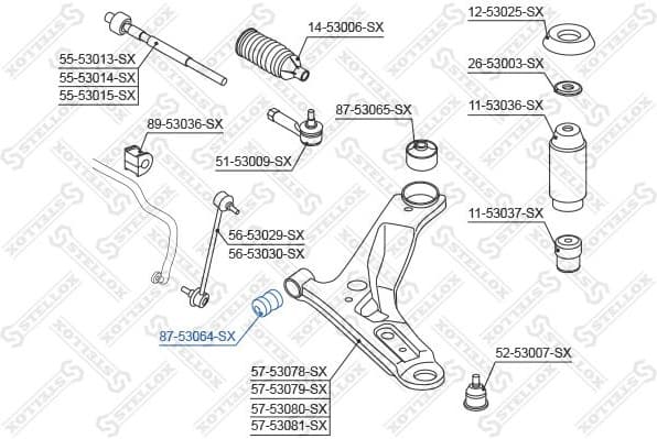 Mounting, control/trailing arm 87-53064-SX