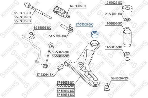 Mounting, control/trailing arm 87-53065-SX