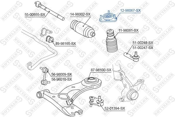 Suspension Strut Support Mount 12-98067-SX - image 2