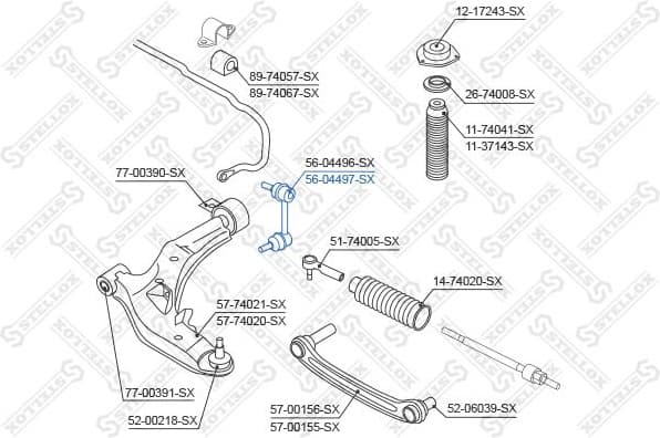 Link/Coupling Rod, stabiliser bar 56-04497-SX
