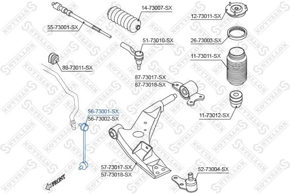 Link/Coupling Rod, stabiliser bar 56-73001-SX - image 2