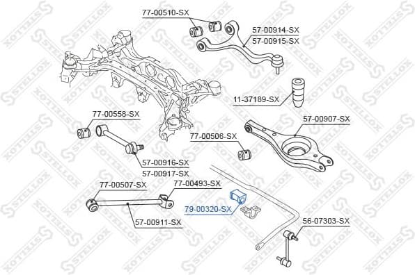 Mounting, stabiliser bar 79-00320-SX